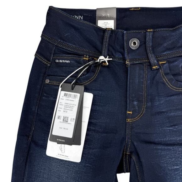 NWT G-STAR Raw Womens Lynn Skinny Jean 24 / 32 Blue Medium Aged - Picture 5 of 9